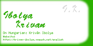 ibolya krivan business card